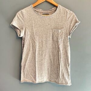 Brave Soul London gray rolled short sleeve pocket top